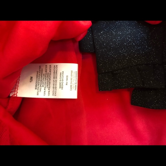 New w/tags Red dress & black sparkle leggings 12m - Picture 4 of 4
